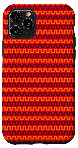 iPhone 11 Pro Arabian Nights Red Black Geometric Lines Pattern Case