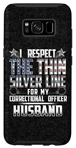 Galaxy S8 Husband Thin Silver Line Correctional Officer Case