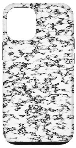 iPhone 12 12 Pro Marbled White Black Scattered Lines Abstract Modern Case
