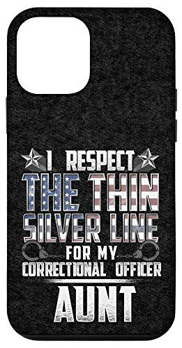 iPhone 12 mini Aunt Thin Silver Line Correctional Officer Case