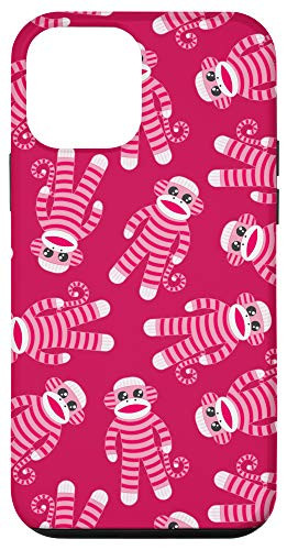 iPhone 12 mini Sock Monkeys Cute Animals Monkey Lover Pattern Pink Case
