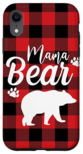 iPhone XR Cute Mama Bear Case Plaid Buffalo Mothers day Case