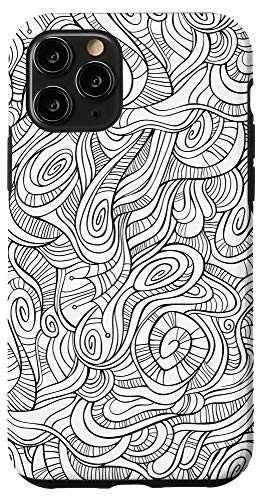 iPhone 11 Pro Black And White Abstract Line Art Design Case