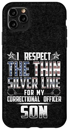 iPhone 11 Pro Max Son Thin Silver Line Correctional Officer Case