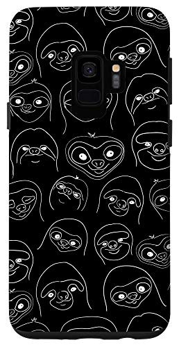 Galaxy S9 Sloth Line Art Sketch Black Case