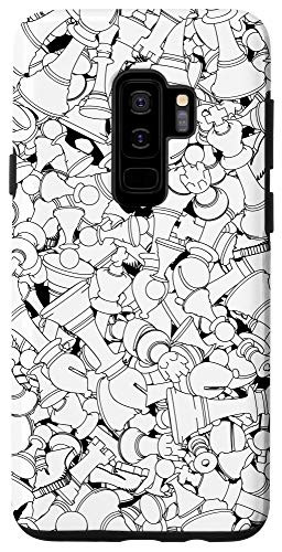 Galaxy S9plus  Chess Player Piece Abstract Cartoon Line Art Pattern White Case