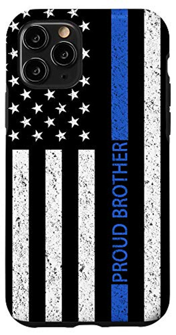 iPhone 11 Pro Proud Brother Police Officer Cop Thin Blue Line US Flag Case