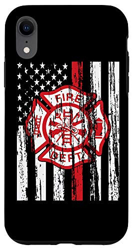 iPhone XR Firefighter Thin Line Red Flag USA Fireman Firewomen Case