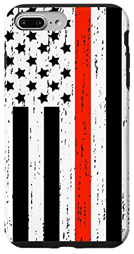 iPhone 7 Plus 8 Plus Fire Department Thin Red Line American Flag Firefighter Case