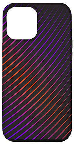 iPhone 12 Pro Max Colorful Purple Pink  and  Orange Curved Line Pattern Case