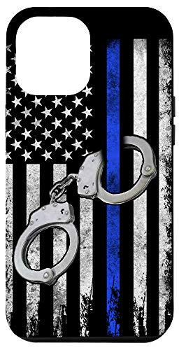 iPhone 12 Pro Max US Flag Thin Blue Line Handcuffs Cop LE Police Officer Phone Case