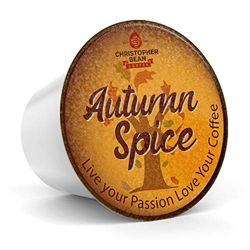 Autumn Spice Single Cup  Regular  Holiday Coffee Christopher Bean Coffee.  18 Count Box  Seasonal Gift Christmas Compatible With K Cup Brewer