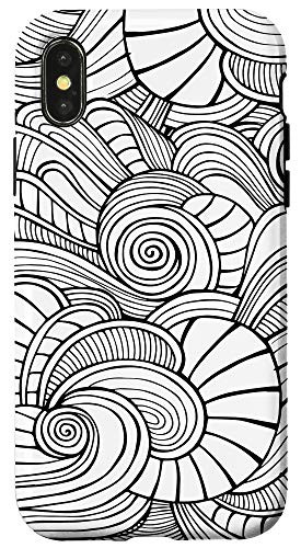 iPhone X XS Black And White Circle Line Art Abstract Case