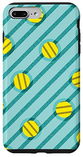 iPhone 7 Plus 8 Plus Teal Mint-Green Lines Yellow Dot Pattern Case