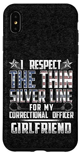 iPhone XS Max Girlfriend Thin Silver Line Correctional Officer Case