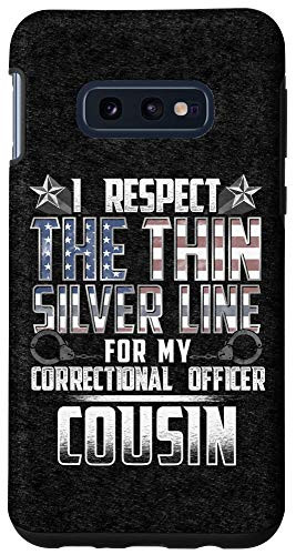 Galaxy S10e Cousin Thin Silver Line Correctional Officer Case