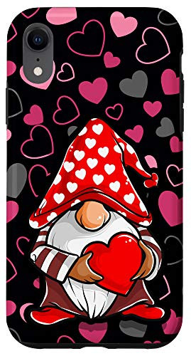iPhone XR Valentine Gnome Cute Hats and Love Hearts Pattern Case
