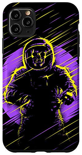 iPhone 11 Pro Max Psychedelic Astronaut skull rising lines Case
