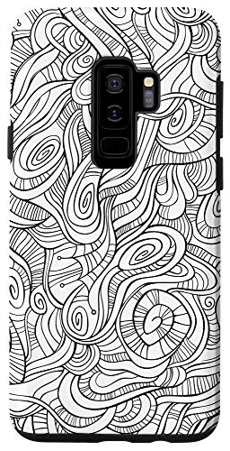 Galaxy S9plus  Black And White Abstract Line Art Design Case