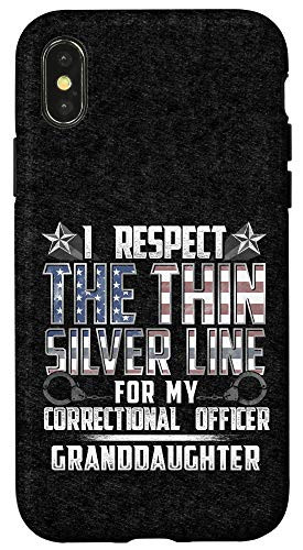 iPhone X XS Granddaughter Thin Silver Line Correctional Officer Case