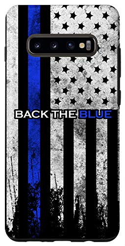 Galaxy S10plus  Thin Blue Line Back the Blue Vintage US Flag Police Support Case
