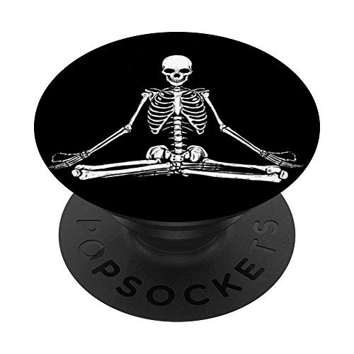 Meditation Skeleton Design Nirvana Meditators Gift PopSockets PopGrip Swappable Grip for Phones  and  Tablets