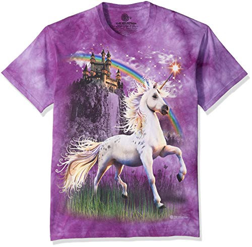 The Mountain Unicorn Castle Adult T-Shirt Purple Large