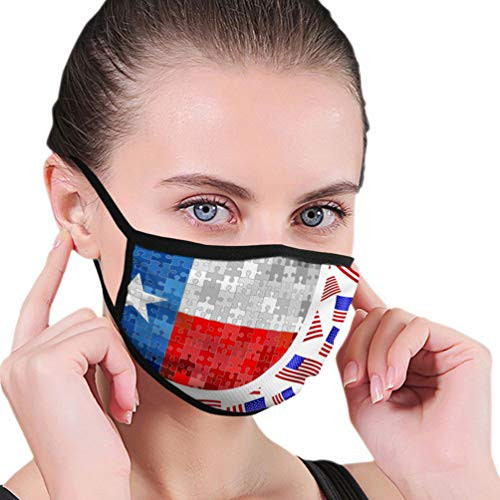 GIRDEAR Safety Shield Reusable Outdoor Covers Texas Flag Made of Puzzle Background Printed Cover GIRDEAR Safety Shield Reusable Outdoor Covers Texas Flag Made of Puzzle Background Printed Cover