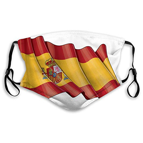 Safety Shield Reusable Outdoor Covers Flag of spain painted on the wall Earloop Cover