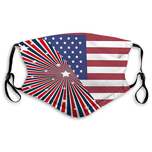 GIRDEAR Safety Cover Reusable Outdoor Covers USA Flag Pattern Background Outdoor Cover GIRDEAR Safety Cover Reusable Outdoor Covers USA Flag Pattern Background Outdoor Cover