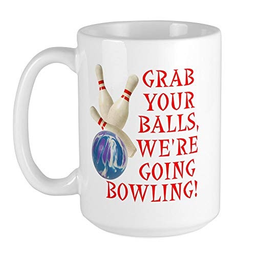 CafePress Grab Your Balls Bowling Large Mug Coffee Mug Large 15 oz. White Coffee Cup