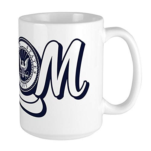 CafePress U.S. Navy Mom Coffee Mug Large 15 oz. White Coffee Cup