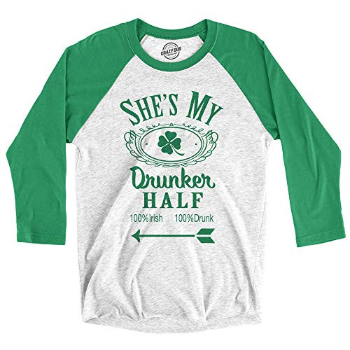 Mens Shes My Drunker Half Funny Matching Saint Patricks Day Drinking T Shirt  Green  - XXL