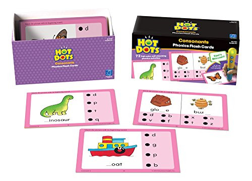 Educational Insights Hot Dots Phonics Flash Cards- Consonants