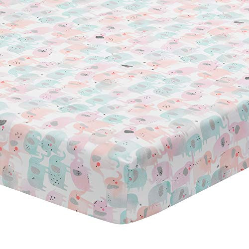 Lambs and Ivy Watercolor Pastel Elephant 100 percent Cotton Baby Fitted Crib Sheet Lambs and Ivy Watercolor Pastel Elephant 100 percent Cotton Baby Fitted Crib Sheet