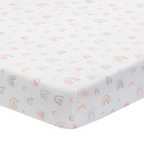 Lambs and Ivy Watercolor Pastel Rainbow 100 percent Cotton Baby Fitted Crib Sheet Lambs and Ivy Watercolor Pastel Rainbow 100 percent Cotton Baby Fitted Crib Sheet