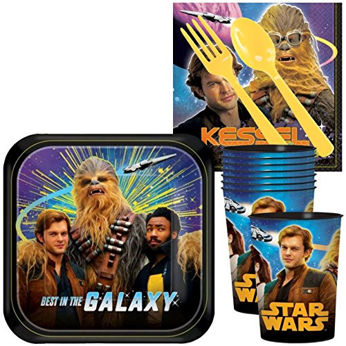 Star Wars Hans Solo Standard Tableware Kit With Plastic Favor Cups  Serves 8