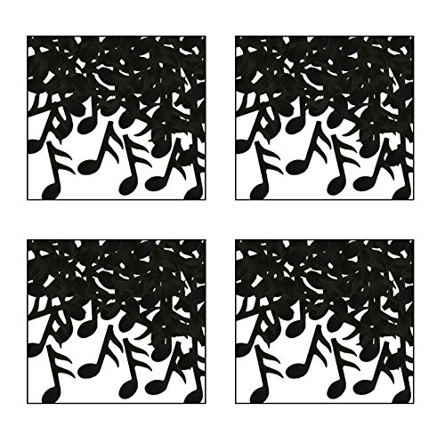 Beistle S50637BKAZ4, 4 Packages Fanci-Fetti Musical Notes, 1 Ounce in Package, Total of 4 Ounces Confetti (Black)