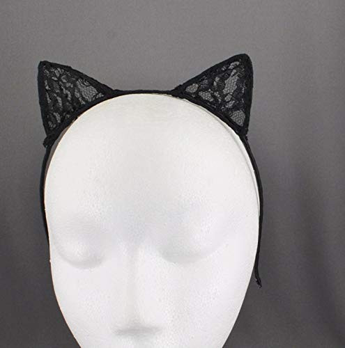 Black Lace Cat Kitten Ears Headband Hair Band Accessory Kawaii Cosplay Headbands For Women