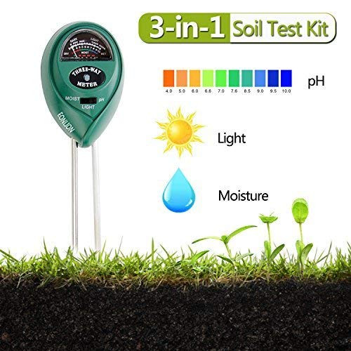 EONLION Soil pH Meter 3 in 1 Soil Test Kit for Moisture Light  and  pH or Acidity Gardening Tools for Home Lawn Garden Plants Farm Indoor Outdoor Plant Care Soil Tester  No Battery Needed