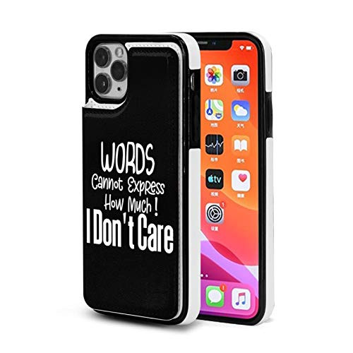 Express How Much I Dont Care Cute Case for iPhone 11 Pro Leather Wallet with Card Holder for Women Men