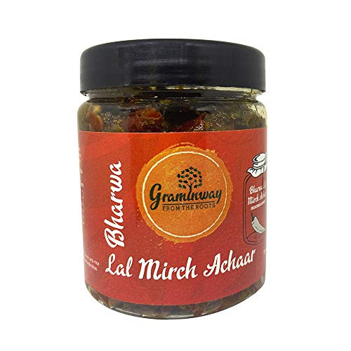 Graminway Pickles Bharwa Laal Mirch Ka Achar Stuffed Red Chilli Home Made Pickle 200 Grams  7.05 OZ