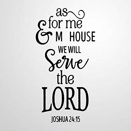 We Will Serve The Lord Wall Decals Bible Verse Peel and Stick Wall Stickers for Bedroom Living Room Wall Art Home Decor Decal Sticker