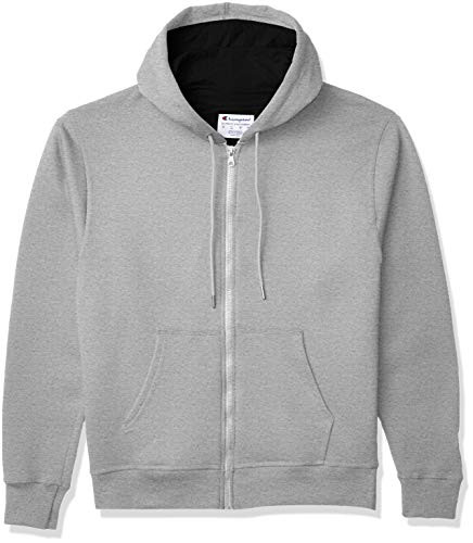Champion Mens Powerblend Full-Zip Hoodie Oxford Gray Medium