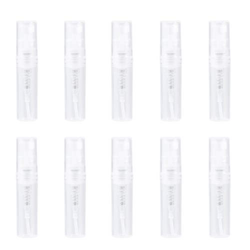 SOLUSTRE 60Pcs 2ml Mini Clear Atomizer Fine Mist Empty Bottle Refillable Spray Perfume Scent Sample Bottle for Travel Party Makeup Tool