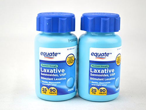 Equate Maximum Strength Laxative Sennosides USP 25mg 90ct  2 Pack