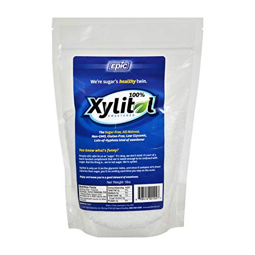 Epic Dental Sweetener - 100 percent Xylitol Pouch - 1 lb - Gluten Free - Wheat Free - Vegan