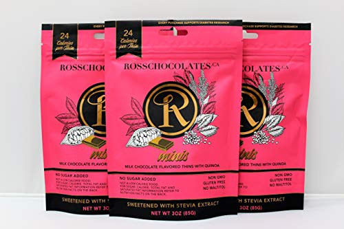 ROSS CHOCOLATES Keto Friendly Sugar Free Chocolate Milk Quinoa  Pouch    3 Pack