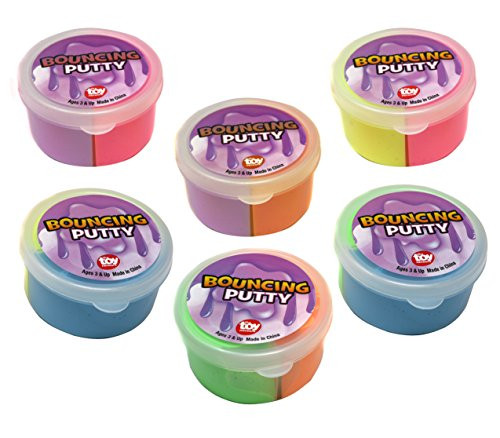 SN Incorp. Bouncing Putty For Kids Party Favors And Prizes In Assorted Neon Colors - Bulk Party Pack Of 12 Putty