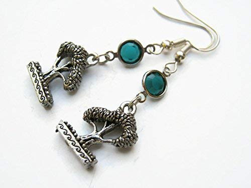 Bonsai Tree Birthstone Earrings Personalized Japanese Garden Earrings Nature Earrings Zen Gift